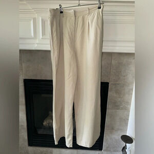 Versona Linen Blend lightweight Khaki Wide Leg Pants Modern - size 10